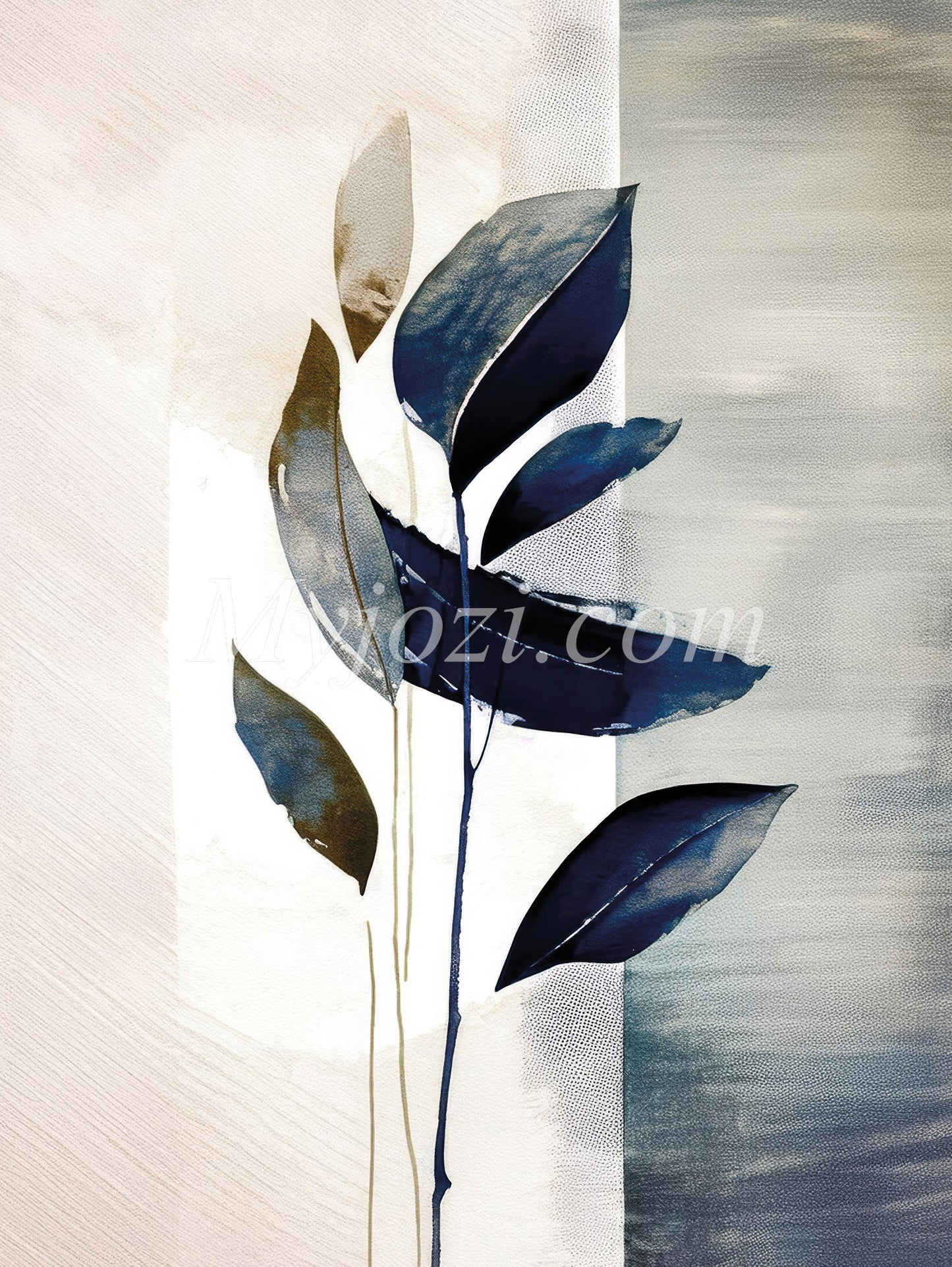 Artistic Blue Poster - The Balance of Silence