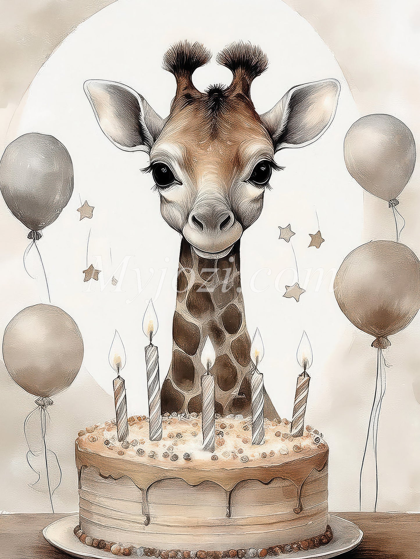 Evelia Djurposter - Giraffens födelsedag