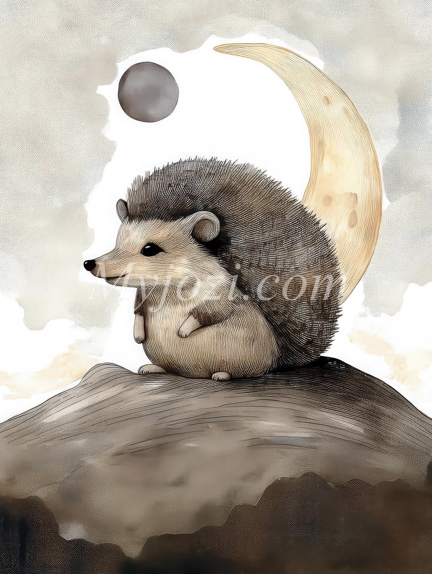 The Curious Hedgehog - A children's poster that enhances the interior