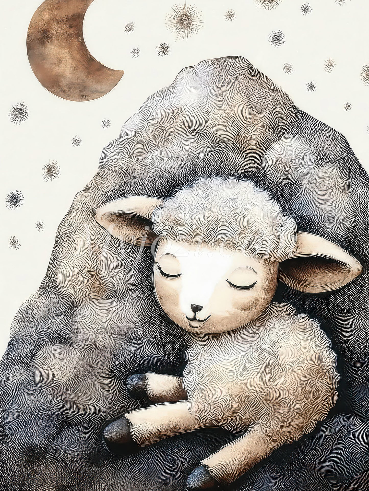 Animal posters Livosia Angus - The Lamb on the Mountain