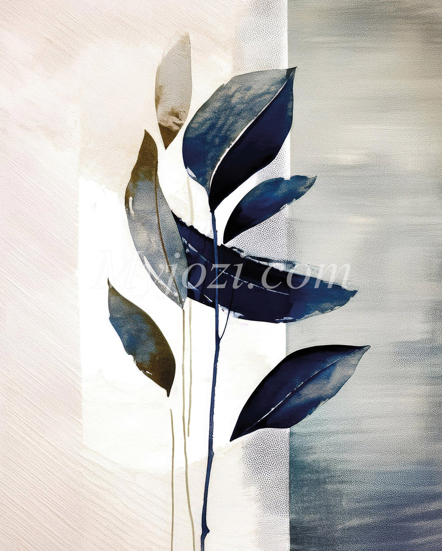 Artistic Blue Poster - The Balance of Silence