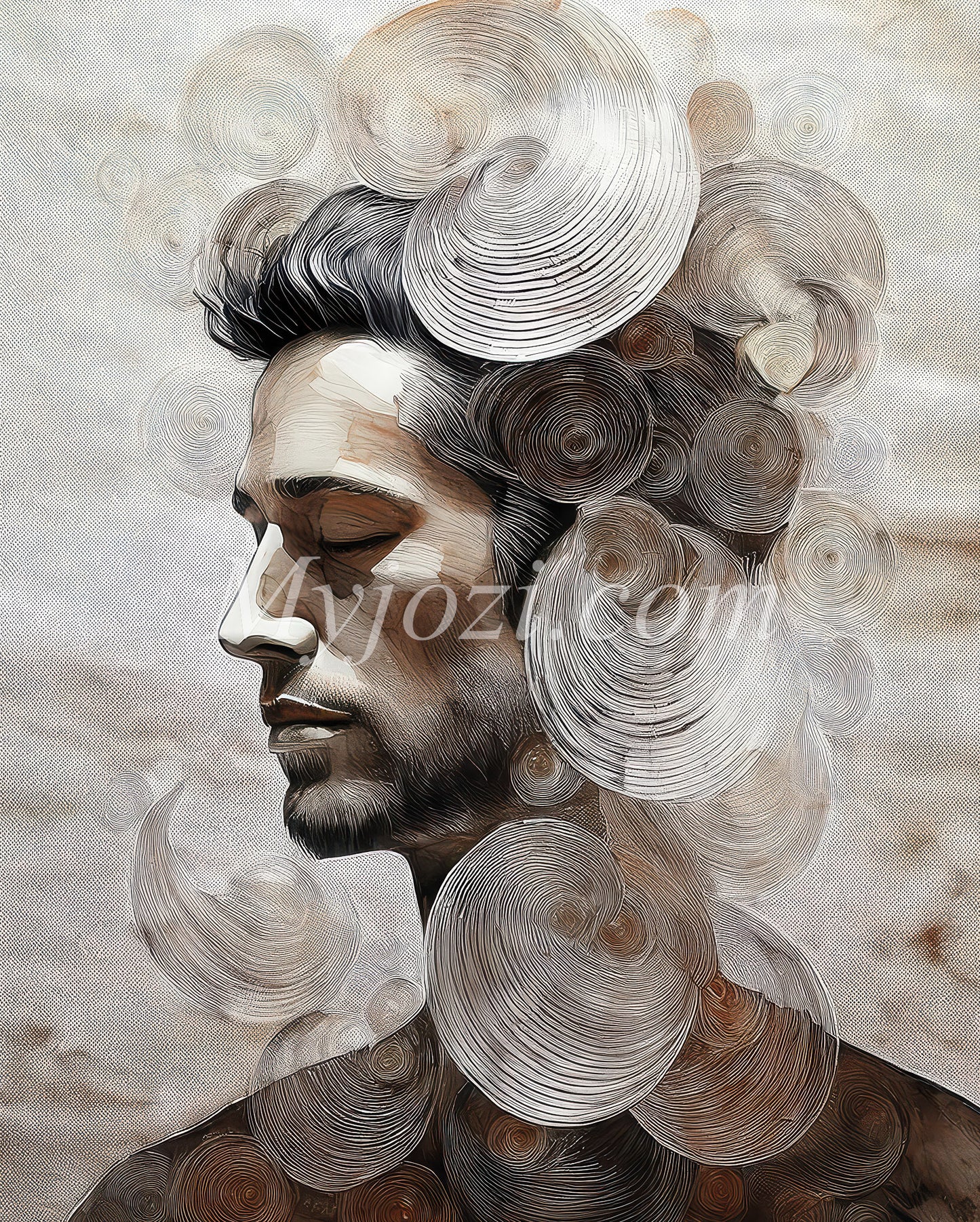 Modern Art Poster - Man In Peace Of Mind