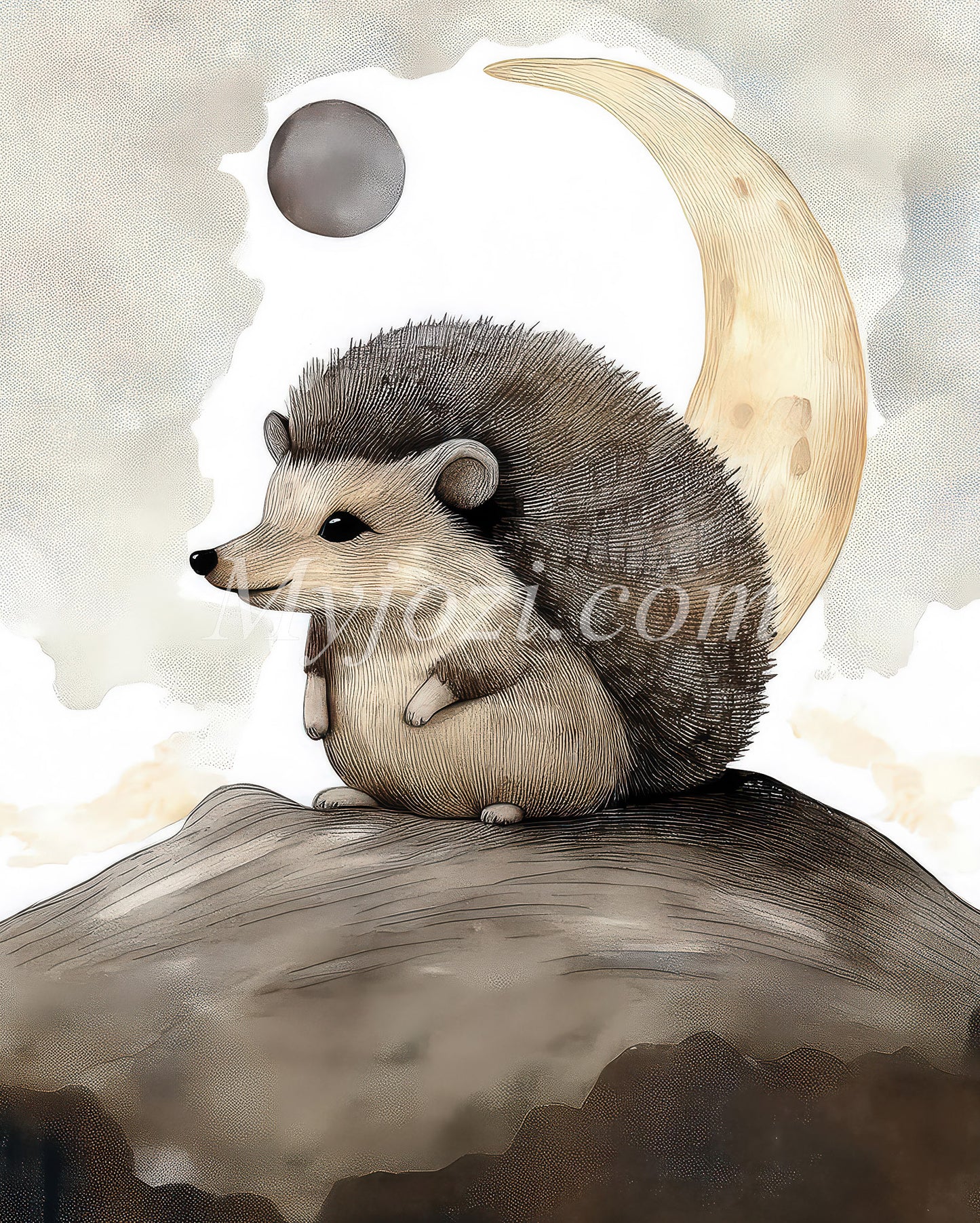 The Curious Hedgehog - A children's poster that enhances the interior