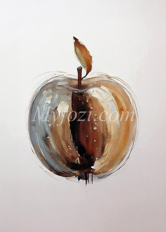 Enkel och vacker poster med symboliken av ett äpple, skapar lugn och harmoni i ditt hem.