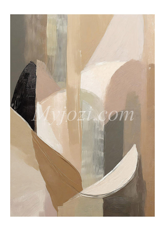 Abstrakt akrylmålning med lugn och reflektion, perfekt för minimalistisk inredning.