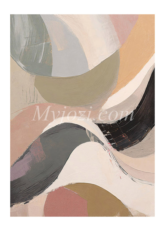 Poster med intensiv textur och mjuka nyanser skapar mystisk atmosfär, perfekt för sublim inredning.