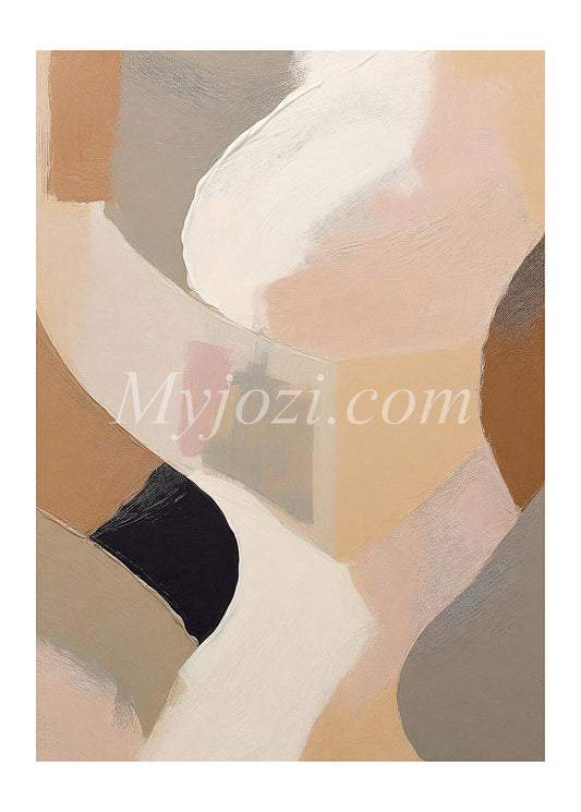 Abstrakt akrylmålning i skandinavisk stil, skapar lugn och balans i ditt hem.