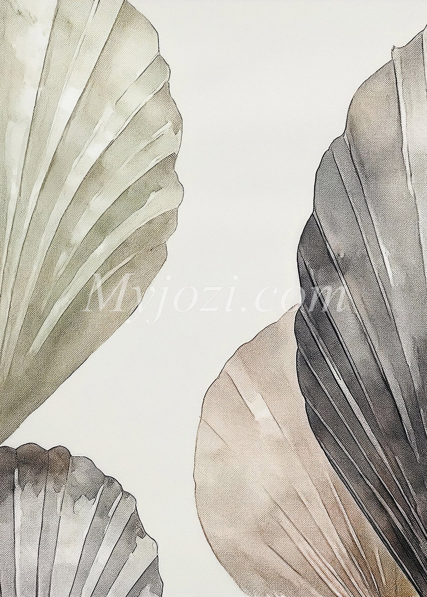 Abstrakt poster med skandinavisk design, skarpa detaljer och djupa färger.