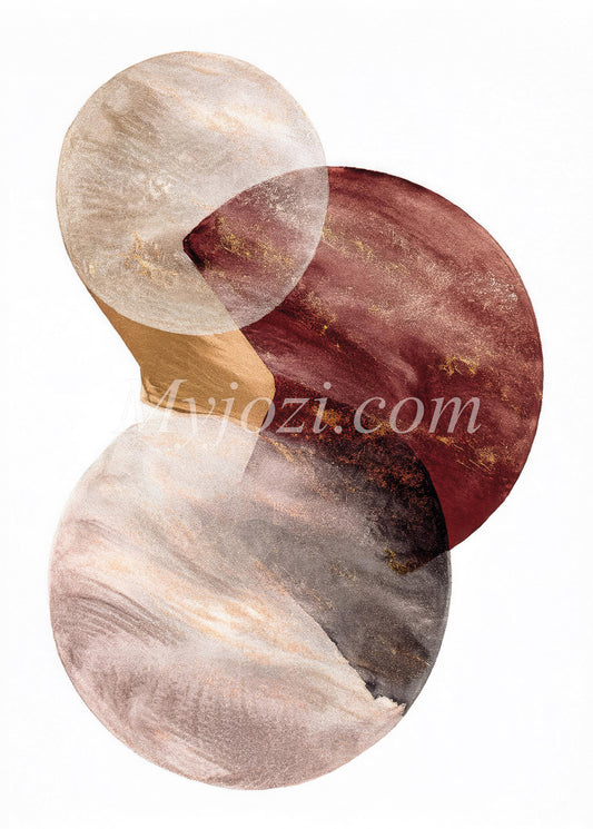 Elegant poster i rika kopparröda nyanser, skapar en sofistikerad och harmonisk atmosfär.