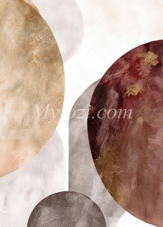 Elegant konstposter i varma rost- och terrakottafärger utan vattenstämpel.