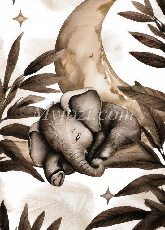 Barnposter - Den Drömmande Elefantbebisen