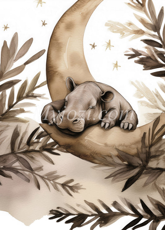 Barnposter - Den Sovande Flodhästen