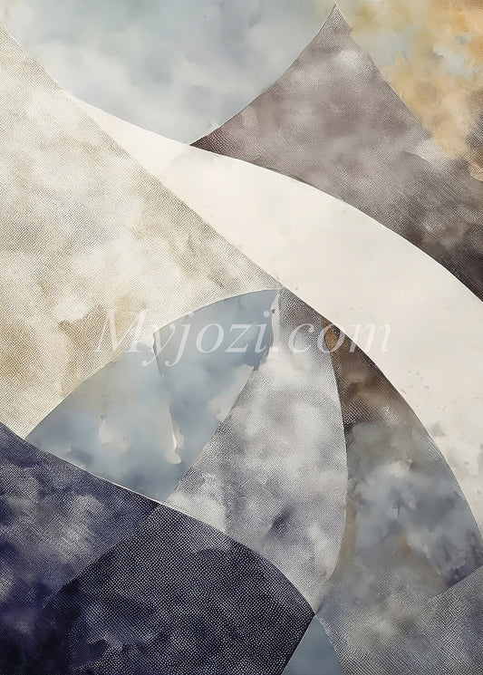 Abstrakt konstposter med harmonisk färgpalett och tidlös elegans, perfekt för estetiska hem.