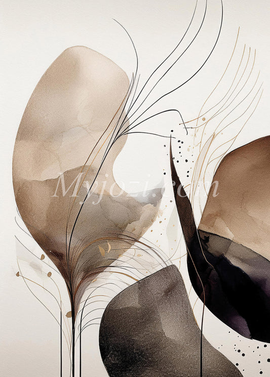 Elegant poster i varma färgtoner för exklusiv inredning. Passar som solitär eller i tavelvägg.