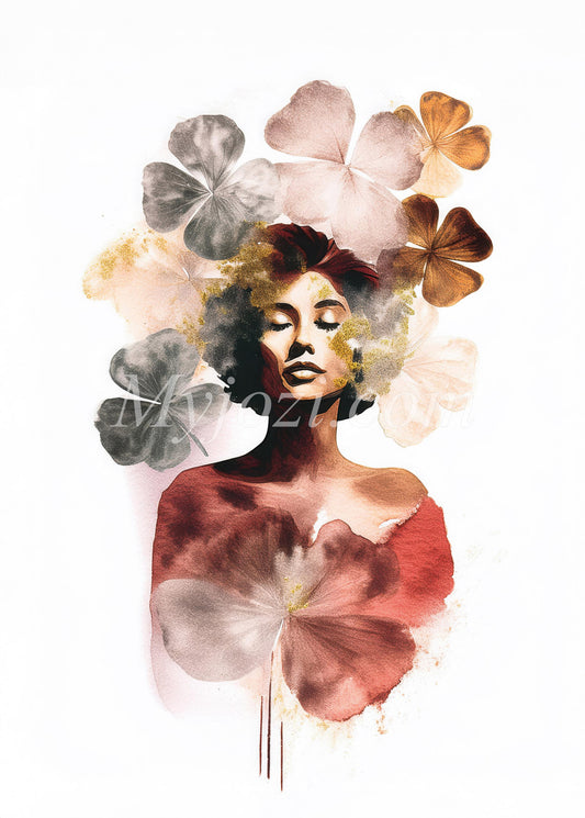 Stilren poster med tidlösa färger och skimrande detaljer för lyxig inredning.