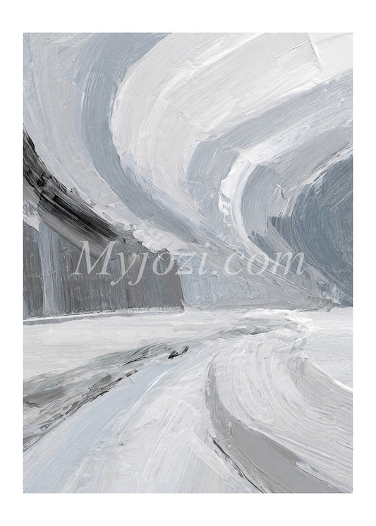 Abstrakt poster skildrar livets väg med färgrika linjer och symboler.