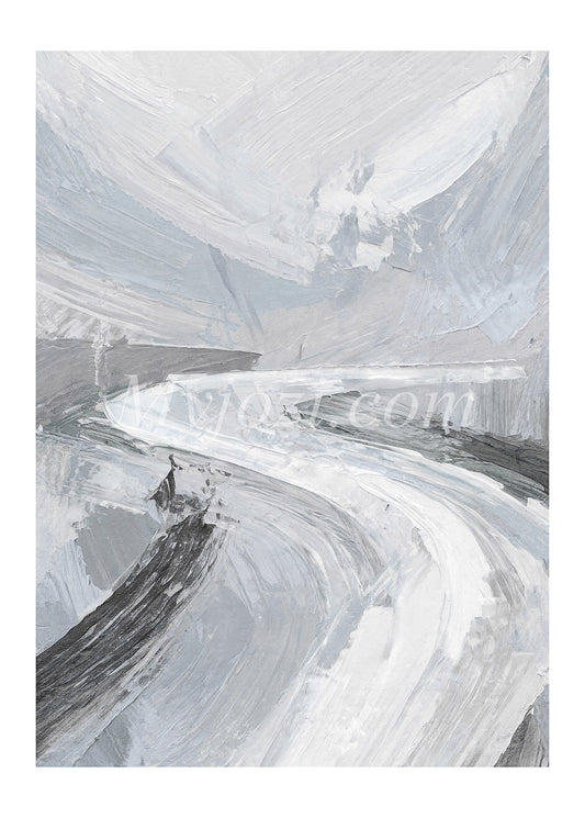 Abstrakt poster med symbolisk design av Livets Väg i harmoniska färger.