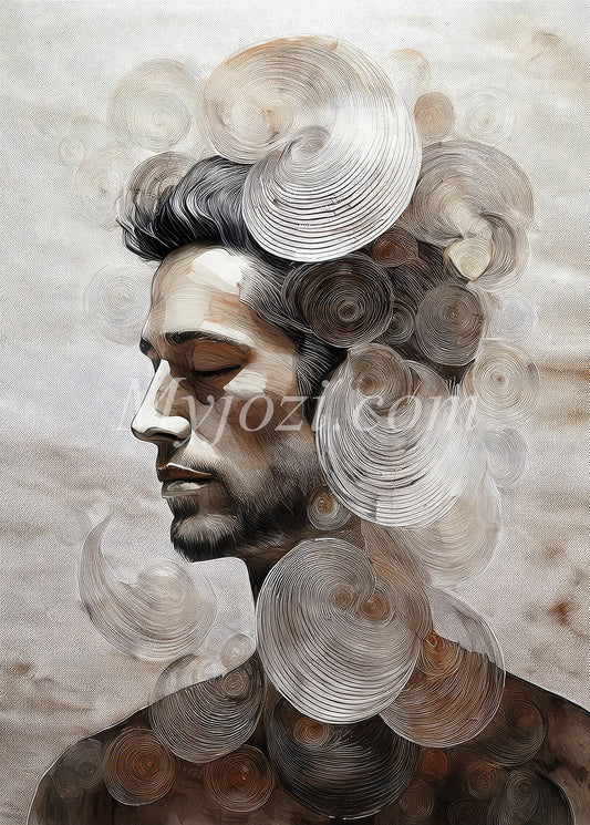 Stilren poster med moderna konstverk i skandinavisk design.