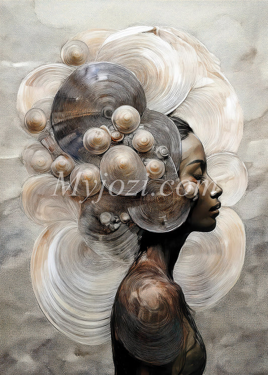 Abstrakt poster i naturnära färger med lugn och harmoni.