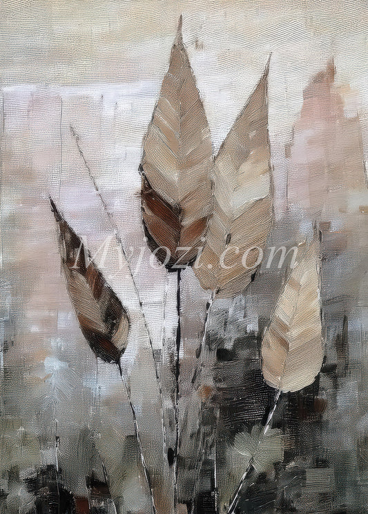 Abstrakt poster med skandinavisk design och lugnande atmosfär.