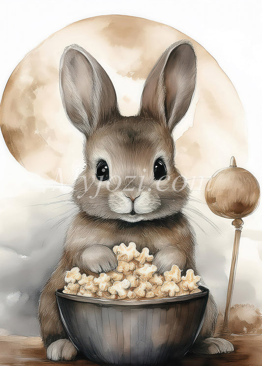 Barnposter - Mr Kanin & Popcornskålen