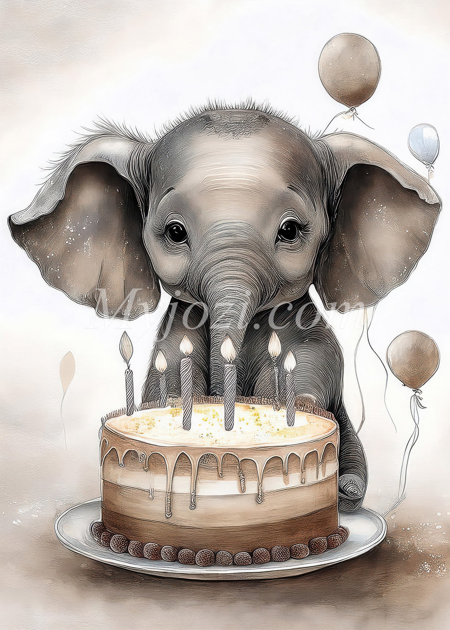 Poster Birthday Lias - Skandinavisk design i harmoniska toner för barnrummet.