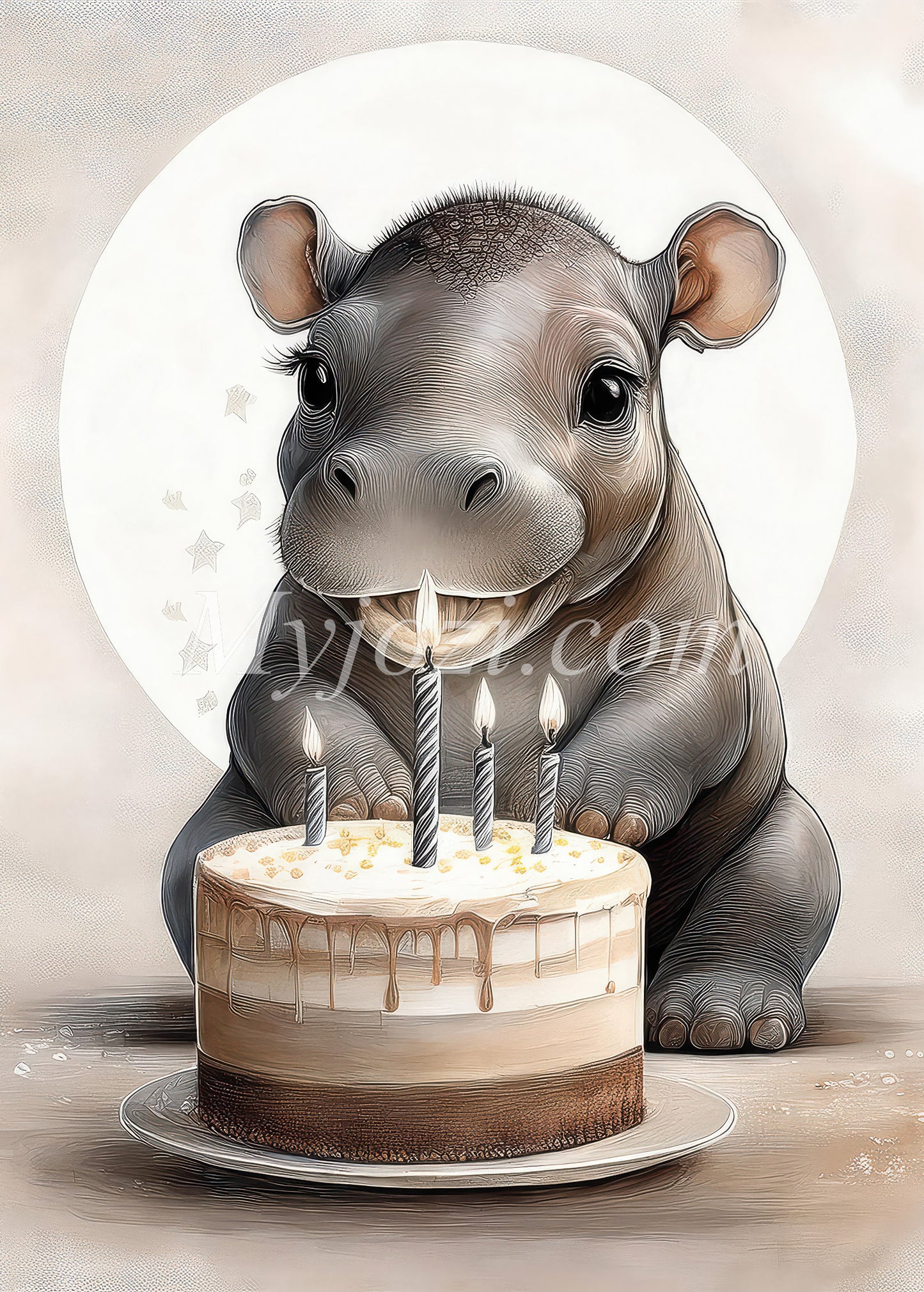 Poster Birthday Sofiah - Skandinavisk konst i harmoniska toner för barnrummet.