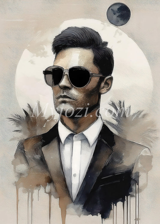 Stilfull poster med självsäkerhet och sofistikation i jordnära toner. Passar perfekt i alla rum!