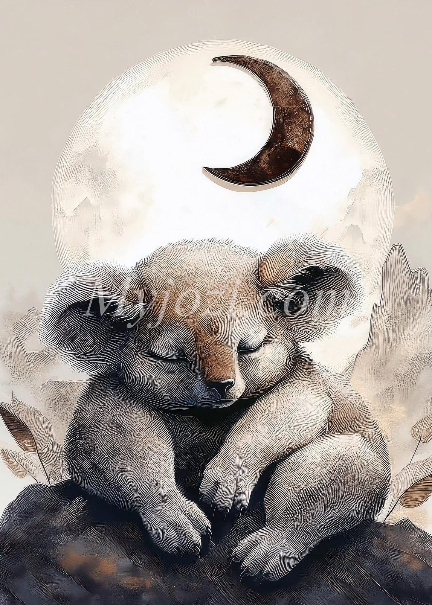 Poster Ducle Owinia: Fridfullt koala-motiv i skandinavisk stil för harmoni i hemmet.