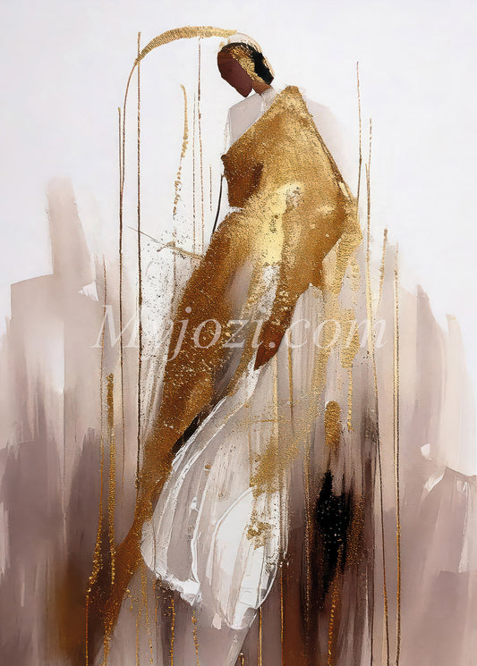 Elegant poster med gyllene detaljer för lyxig känsla i ditt hem.