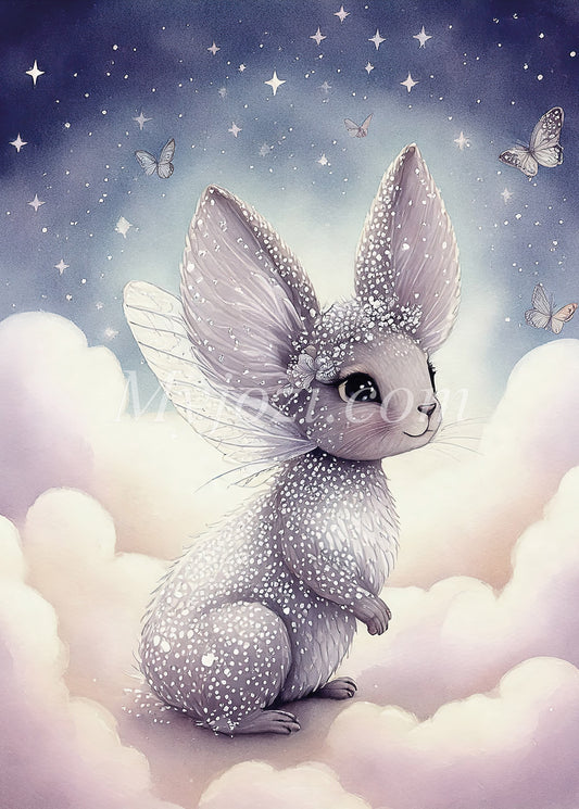 Poster Calolia Selia - Fantasifullt konstverk med mjuka färger, perfekt för barnrummet. Skandinavisk