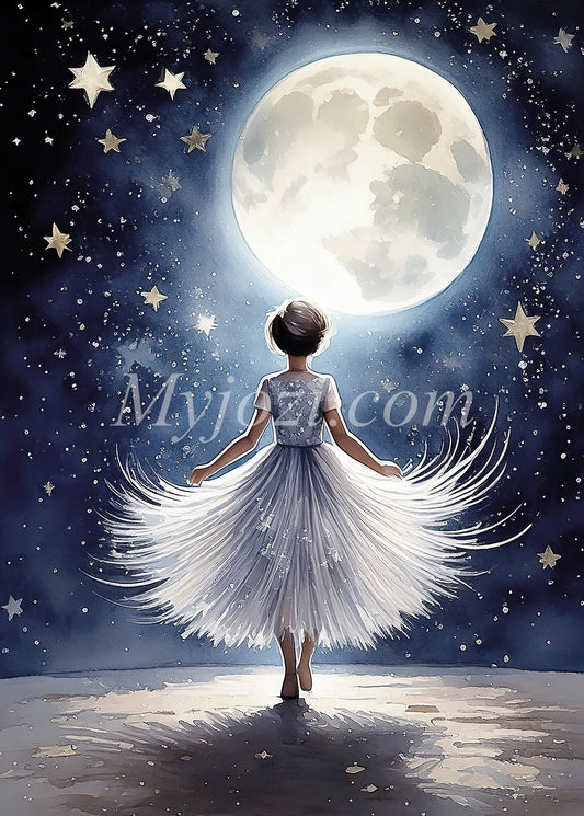 Magisk poster med stjärnklara drömmar för barnrummet