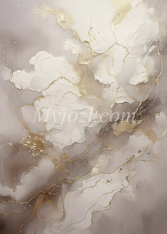 Abonia Clowdia poster med harmoniska moln och lugnande atmosfär, skandinavisk design.