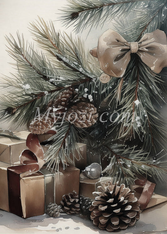 Abstrakt Jul-Poster med lyxig känsla, perfekt för eleganta inredningsdetaljer!