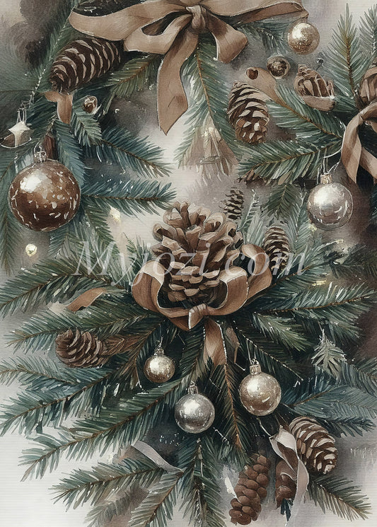 Abstrakt julkonst i elegant design för sofistikerad julstämning.