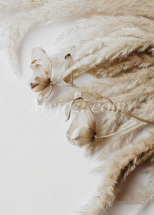 Poster Flores Molles i jordnära toner skapar en mysig atmosfär med naturinspirerat motiv.