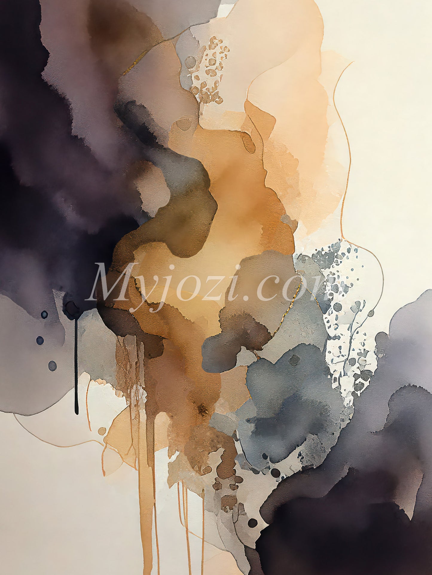 Poster - Abstract in Purple, Orange & Blue