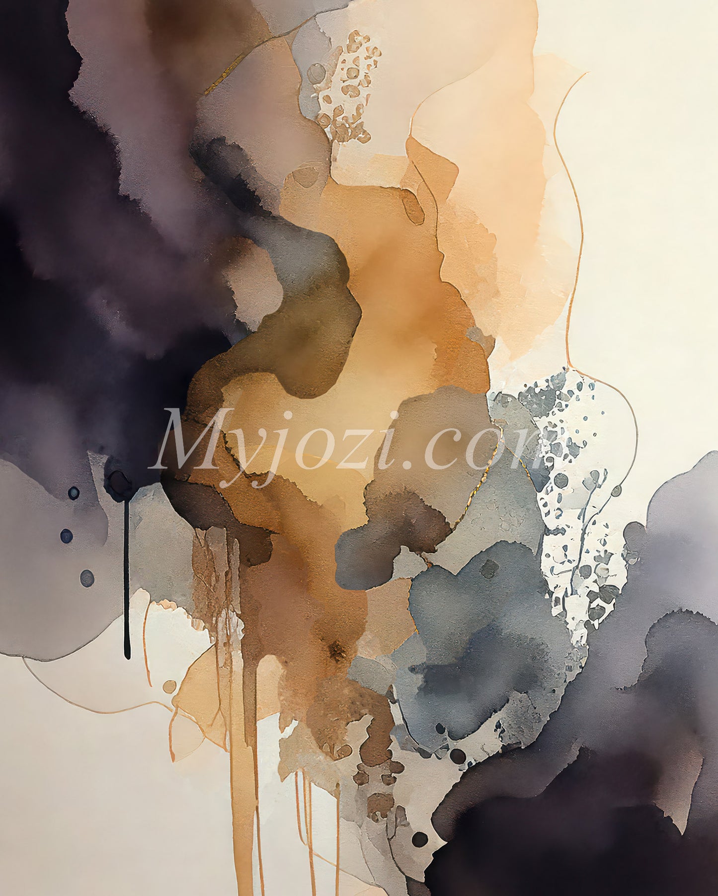 Poster - Abstract in Purple, Orange & Blue