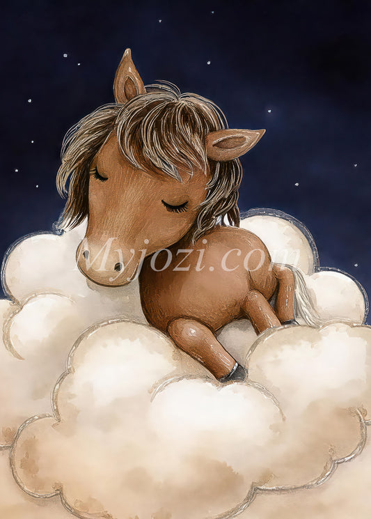 Barnposter Horsenia Amoriany - harmoni för barnrummet