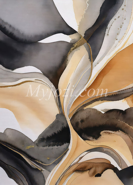 Abstrakt poster i harmonisk rörelse, perfekt för stilfullt hem.