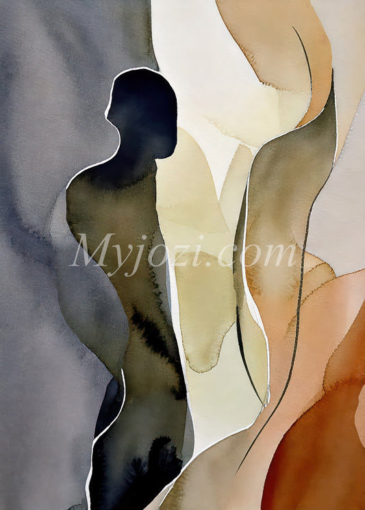 "Minimalistisk abstrakt poster med poetiskt motiv för modern inredning"