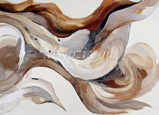 canvas abstrakt brun vit grå