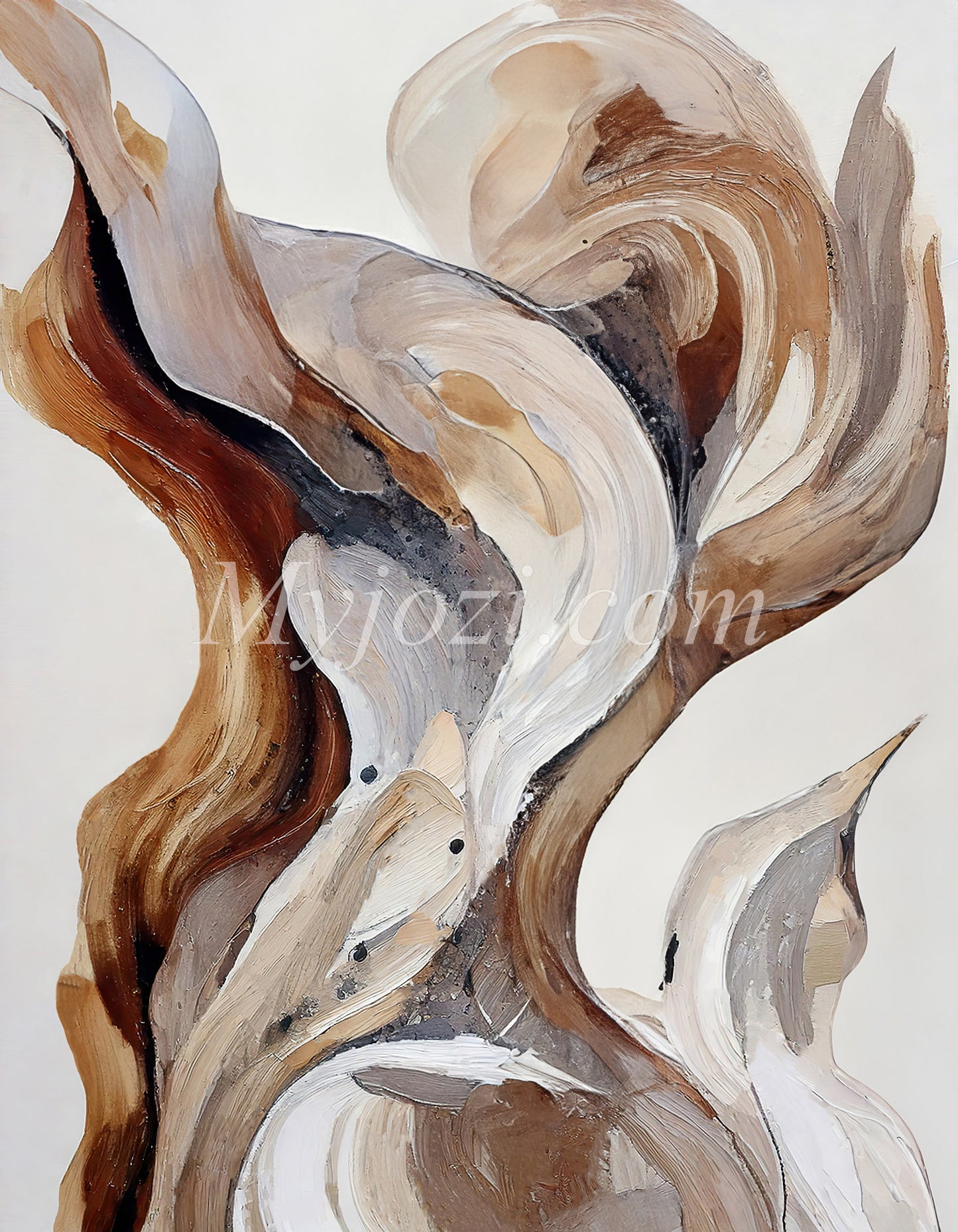 canvas abstrakt vit beige