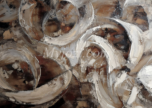 canvas abstrakt brun vit grå