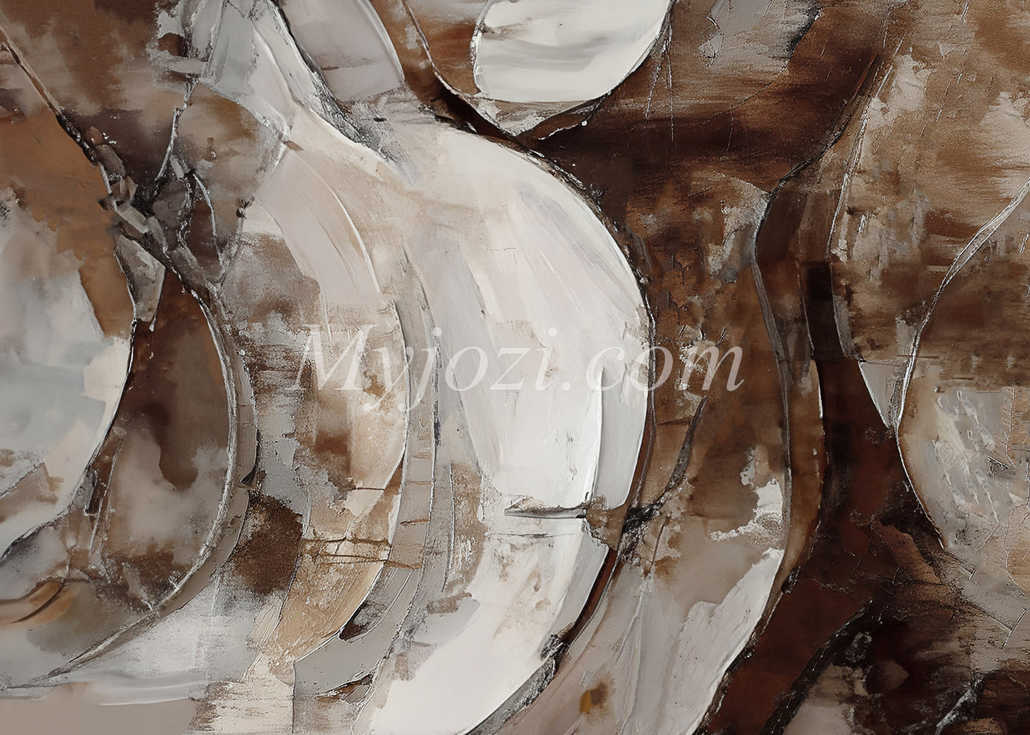 canvas abstrakt vit brun