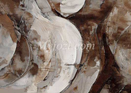 canvas abstrakt vit brun