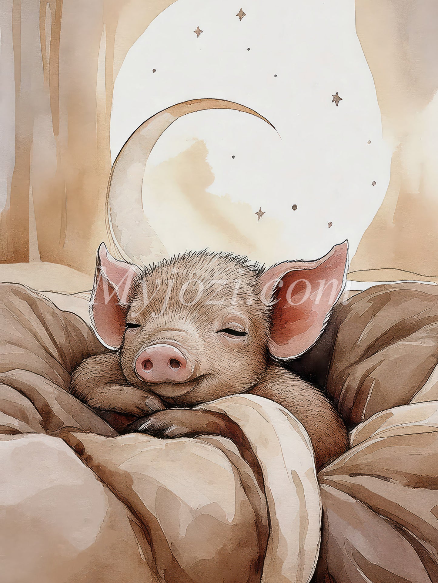 Children's poster Juliana Corio - A squirrel under the moon