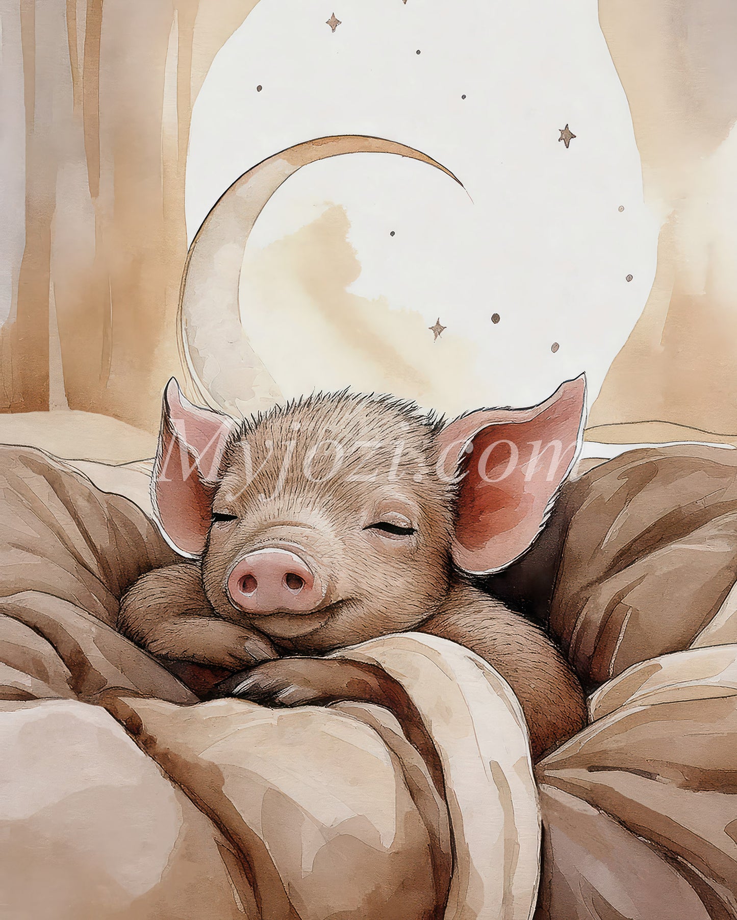 Children's poster Juliana Corio - A squirrel under the moon