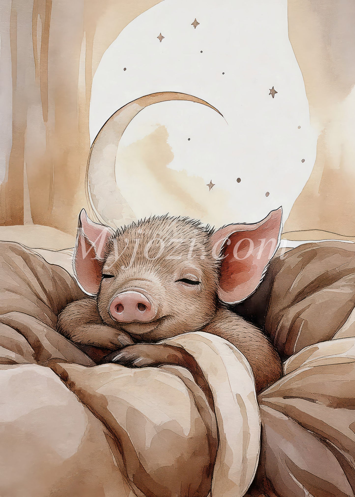 Children's poster Juliana Corio - A squirrel under the moon