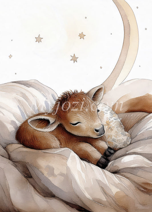 Barntavla Calvo - En Sovande Kalv